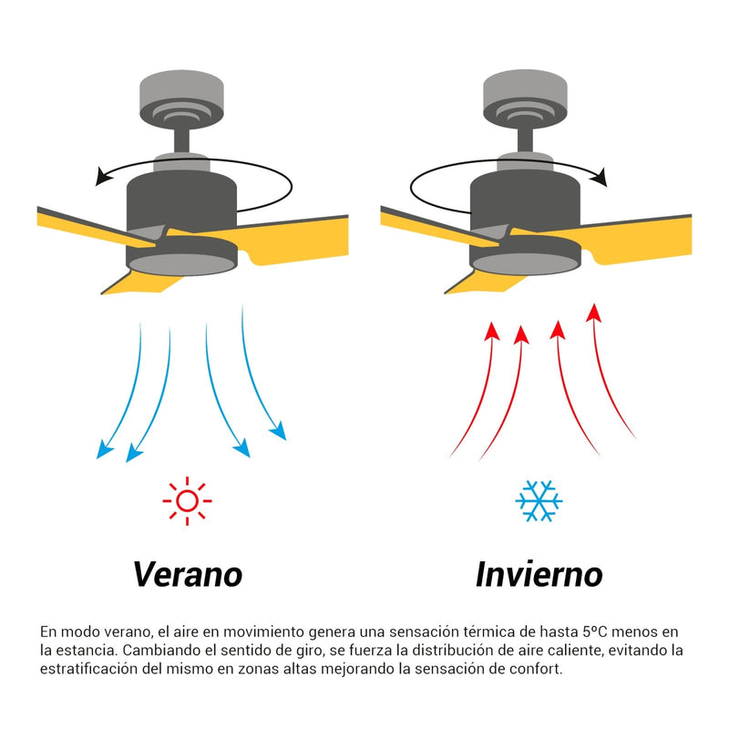 Sulion Ventilador de techo ANNE con luz blanco y madera oscura 2201283