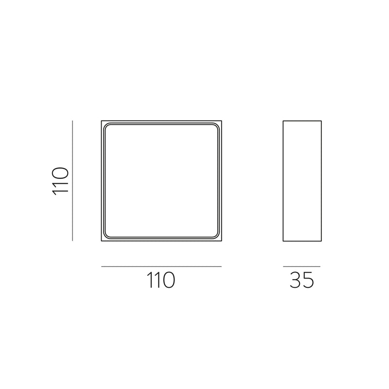 ACB Picto Aplique 16/3563 Negro Texturado/Opal, LED 3W 3000K 264lm, CRI90 CL.II, LED integrado A356310NC