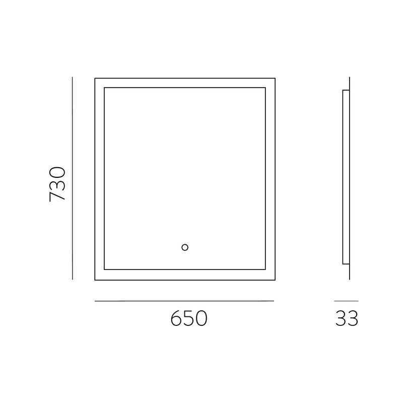 ACB Amanzi Espejo .16/3596-65, LED 43W 3000K 3068lm, CRI90 CL.II IP44, LED integrado, Interruptor táctil A359600LP