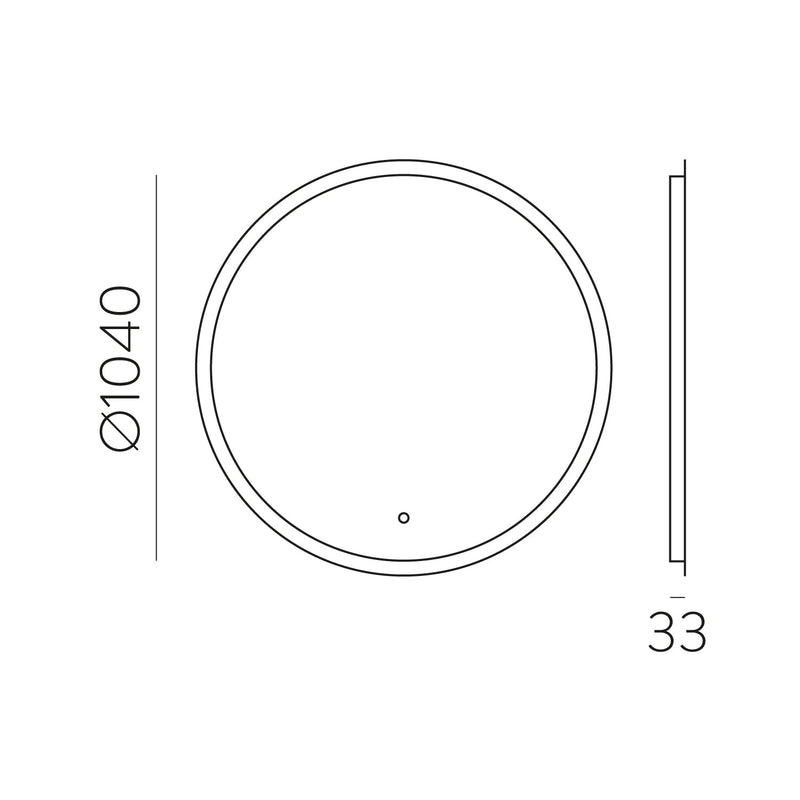 ACB Petra Espejo 16/3804-104, LED 58W 3000K 3927lm, CRI90 CL.II IP44, LED integrado, Interruptor táctil A380430LB