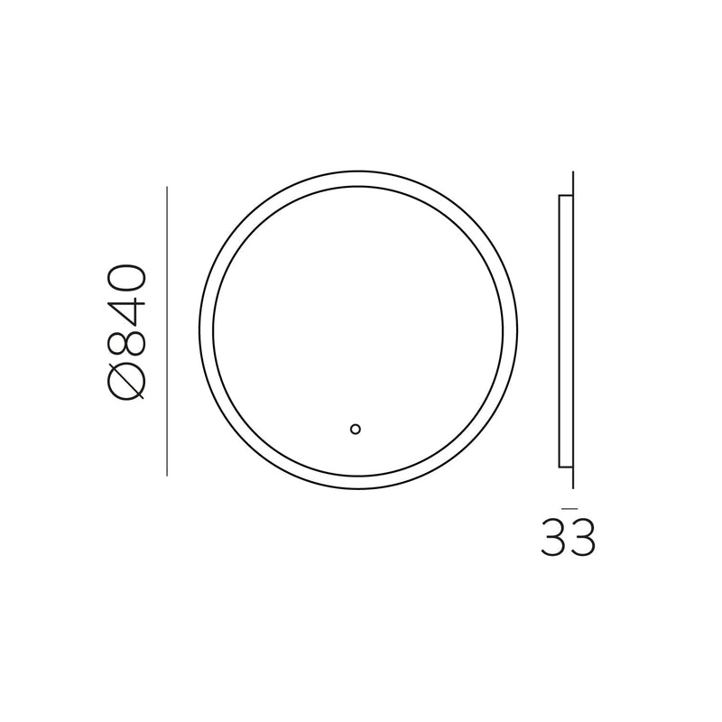 ACB Petra Espejo 16/3804-84, LED 43W 3000K 3063lm, CRI90 CL.II IP44, LED integrado, Interruptor táctil A380420LB