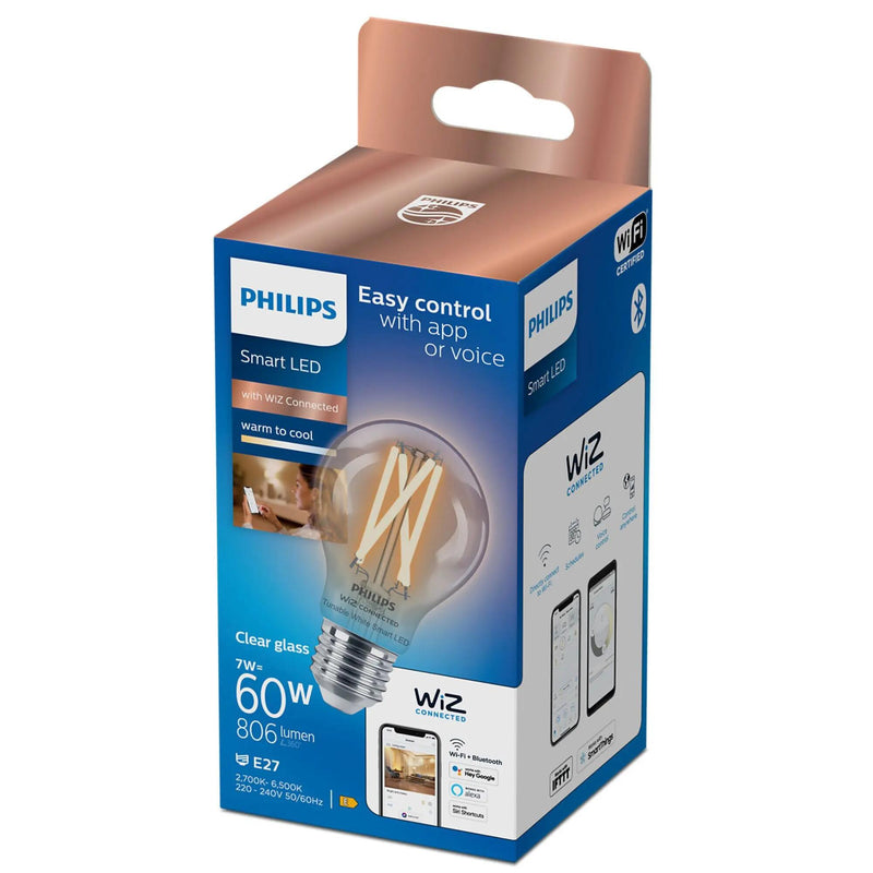 Philips Bombilla LED WiZ standard filamento 60W 927-65 371989