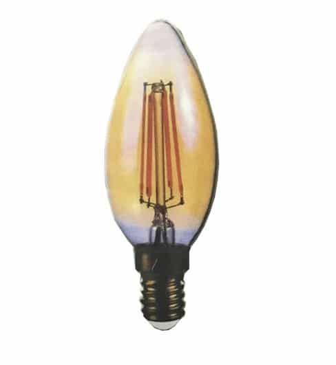 EB BOMBILLA LED VELA CRISTAL GOLD FILAMENTO E14 4W 2200K 360º 230V