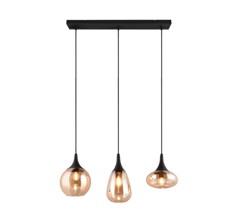 Trio Lumina colgante metal estera negra 317000313