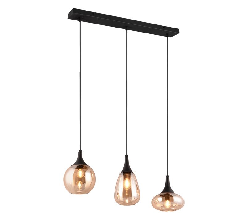 Trio Lumina colgante metal estera negra 317000313