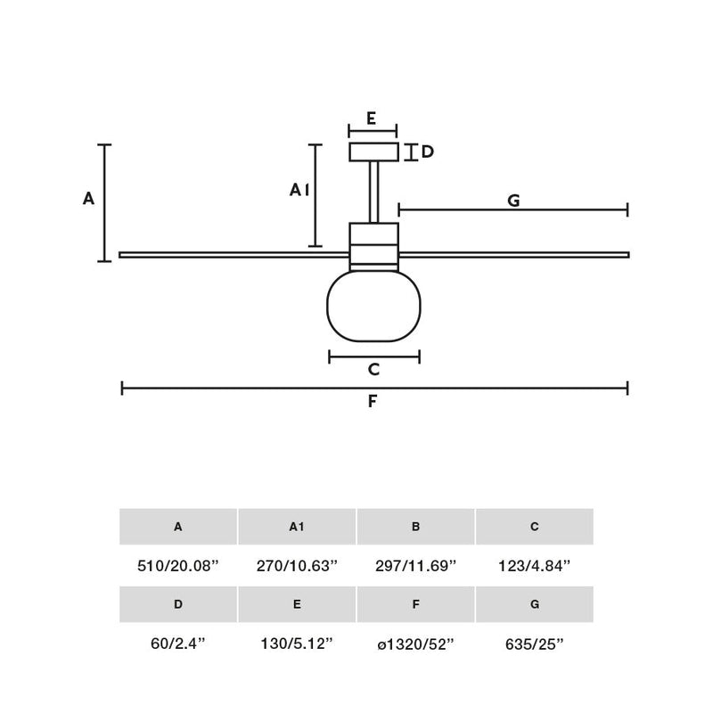 Faro AMELIA L BALL LED Ventilador blanco 33760-25