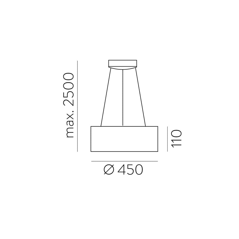 ACB Dilga Colgante 3450/45 Negro Texturado, LED 27W 2100lm, CRI90 CL.I, LED integrado, Kelvin 2700K-3000K Slide Switch C3450170N