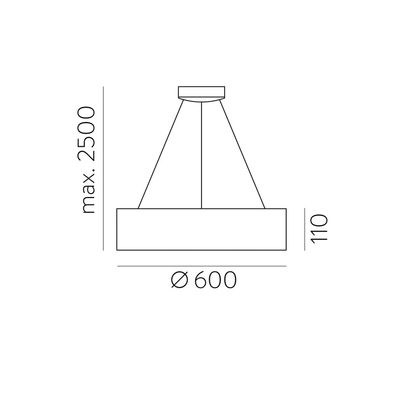 ACB Dilga Colgante 3450/60 Negro Texturado, LED 48W 3730lm, CRI90 CL.I, LED integrado, Kelvin 2700K-3000K Slide Switch C3450270N