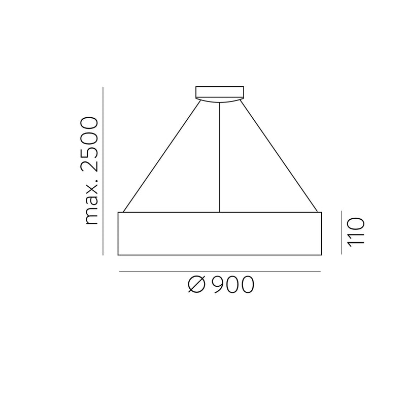 ACB Dilga Colgante 3450/90  Blanco texturado, LED 126W 9800lm, CRI90 CL.I, LED integrado, Kelvin 2700K-3000K Slide Switch, Casambi C3450470BCA