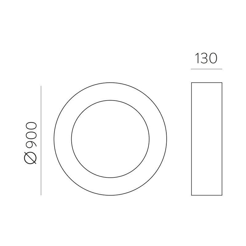 ACB Dilga Plafón 3450/90 Blanco texturado, LED 126W 9800lm, CRI90 CL.I, LED integrado, Kelvin 2700K-3000K Slide Switch P3450470B