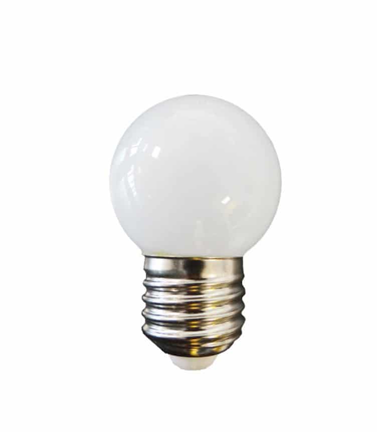 BOMBILLA ESFERICA LED E27 1,5W 80 LM 6400K LUZ FRIA