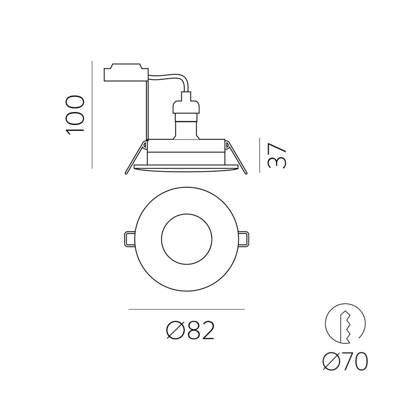 ACB Hera Empotrable 3554/8 Cromo, LED GU10 8W, CL.II IP54/IP20 P35541C