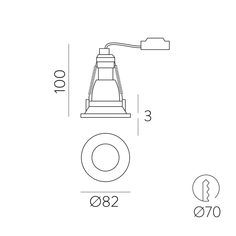 ACB Winka Empotrable 3557/8 Negro Texturado, LED GU10 8W, CL.II P35571N