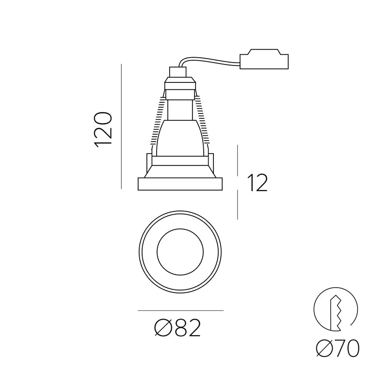 ACB Einar Empotrable 3558/8 Negro Texturado, LED GU10 8W, CL.II P35581N