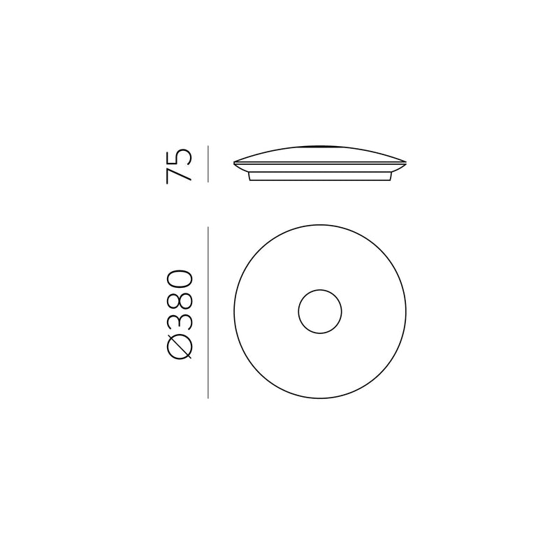 ACB Live Plafón 3631/38 Opal/Cromo, LED 28W 2550lm, CRI90 CL.I IP44, LED integrado, Kelvin 2700K-3000K Slide Switch P3631070OPL