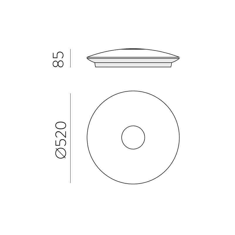 ACB Live Plafón 3631/52 Opal/Cromo, LED 36W 3335lm, CRI90 CL.I IP44, LED integrado, Kelvin 2700K-3000K Slide Switch P3631170OPL