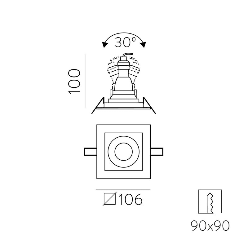 ACB San Empotrable 3679/1 Blanco, LED GU10 8W, CL.II P36791B