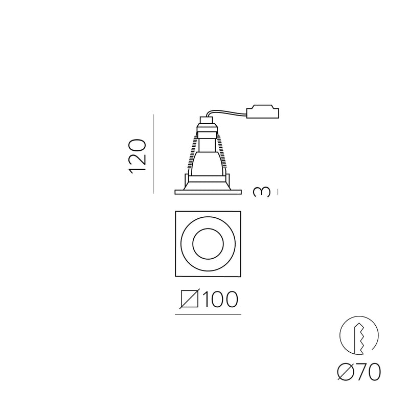 ACB Waka Empotrable 3725/10 Blanco Texturado, LED GU10 8W, CL.II P37251B