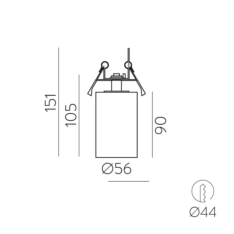 ACB Zoom Empotrable 3764/9 Negro Texturado, LED GU10 8W, CL.II, Orientable E37640N