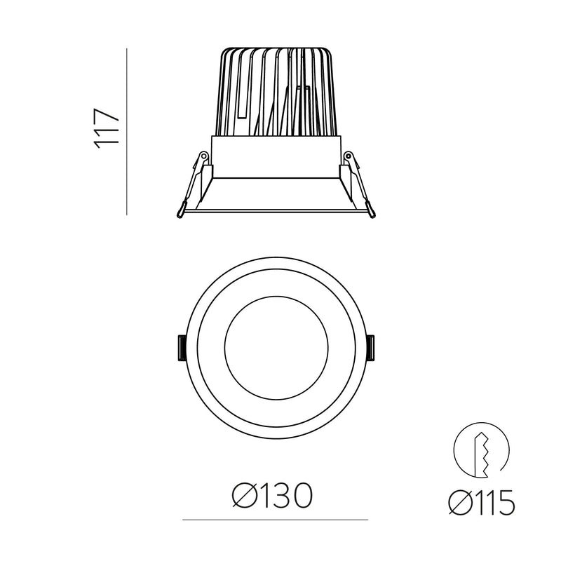 ACB Kidal Empotrable 3771/13 Blanco texturado, LED COB 20W 2700K 1680lm, CRI90 CL.II IP44/IP20, LED integrado E3771390B