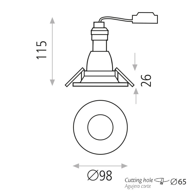 ACB Antea Empotrable 3788/10 Blanco Texturado, LED GU10 8W, CL.II E37880B