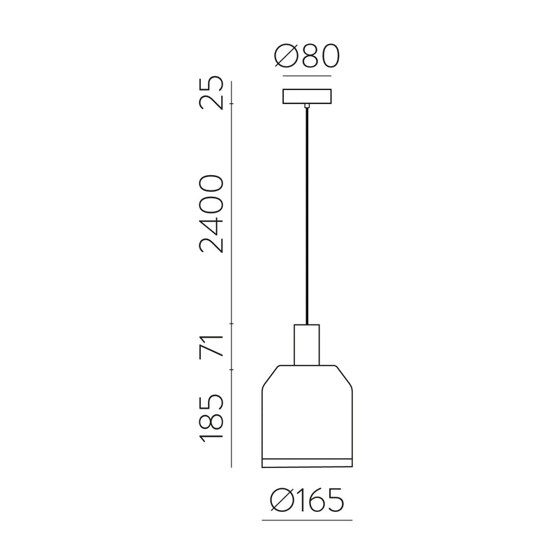 ACB Turkana Colgante 3908/16 Negro, Kit Blanco Text., LED E27 15W, CL.I C3908081N