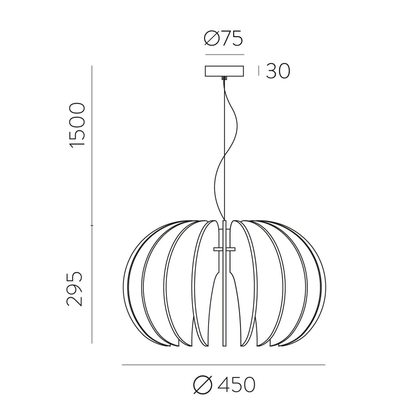 ACB Rosa Del Desierto Colgante 3912/45 Negro, LED E27 15W, CL.I C3912145N