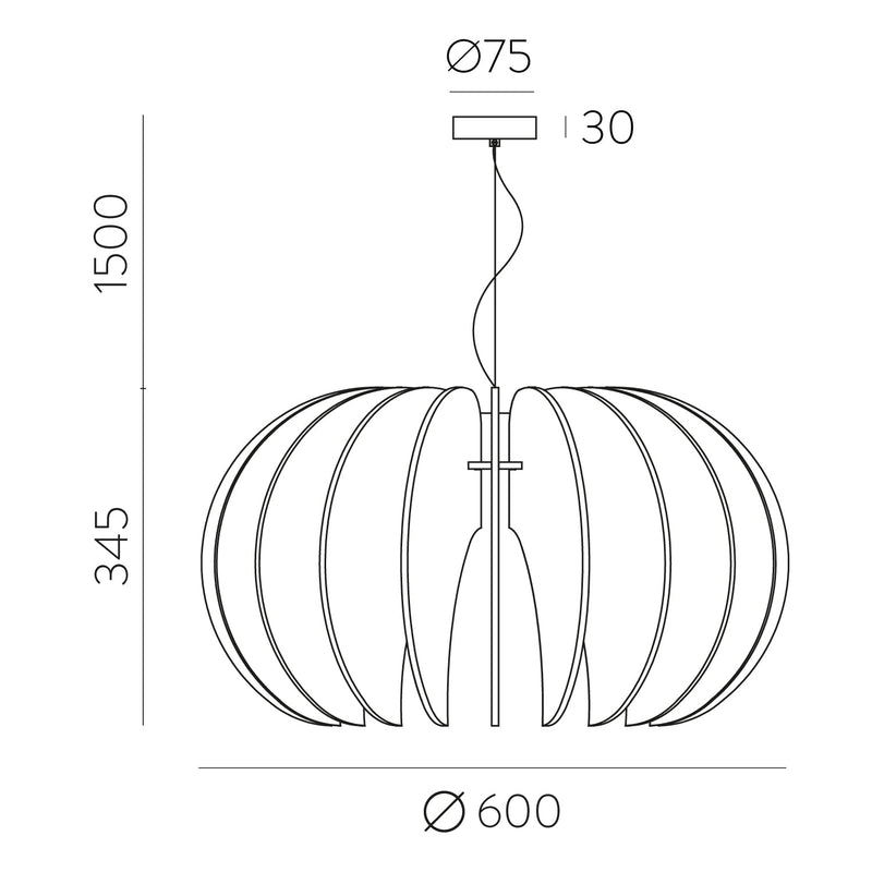 ACB Rosa Del Desierto Colgante 3912/60 Negro, LED E27 15W, CL.I C3912160N