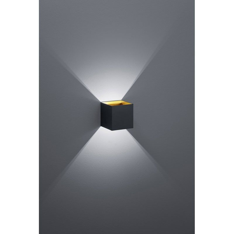 Trio Louis Aplique de pared LED de aluminio estera negra 223310132