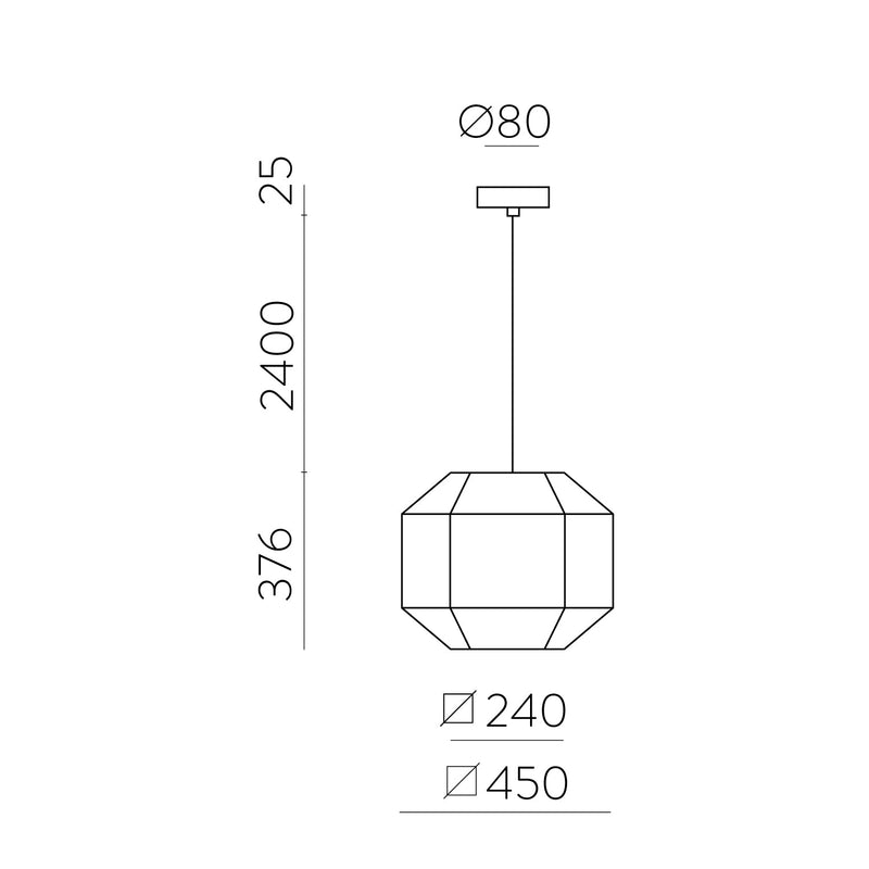 ACB Bauhaus Colgante 3917/45 Blanco/Negro, Kit Negro Text., LED E27 15W, CL.I C3917481BN