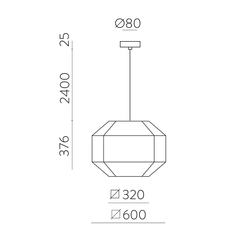 ACB Bauhaus Colgante 3917/60 Blanco/Negro, Kit Negro Text., LED E27 15W, CL.I C3917681BN