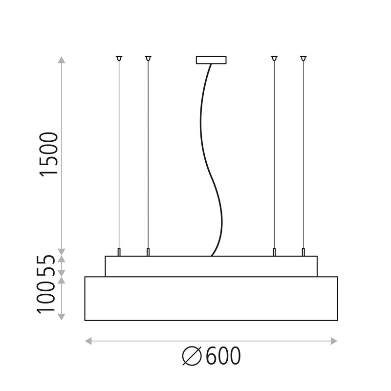 ACB Isia Air Cleaner Colgante 3927 Negro Texturado, T5 UV-C 2x15W + LED 55W 5250lm, CRI90 CL.I, LED integrado, Mando a distancia, Kelvin 3000K-4000K Slide Switch C3927270N