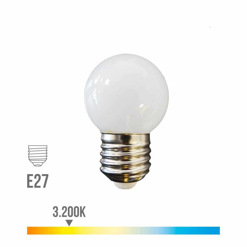 Elektro3 BOMBILLA ESFERICA LED E27 1,5W 80 LM 3200K LUZ CALIDA EDM