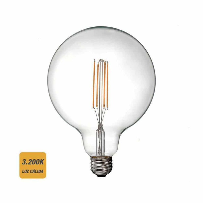 Elektro3 BOMBILLA GLOBO FILAMENTO LED Ø 125 MM E27 6W 600 LM 3200K LUZ CALIDA EDM