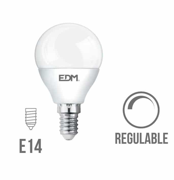 Elektro3 BOMBILLA ESFERICA LED REGULABLE E14 5W 500 LUM 3200K - LUZ CÁLIDA