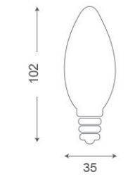 RSR 0353MD Bombilla Led Vela Mate E14 5W  2700K Regulable Dimmable