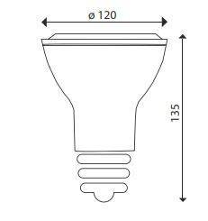 RSR 1658 Bombilla LED Termoplástico PAR38 E27 14W  Rojo.