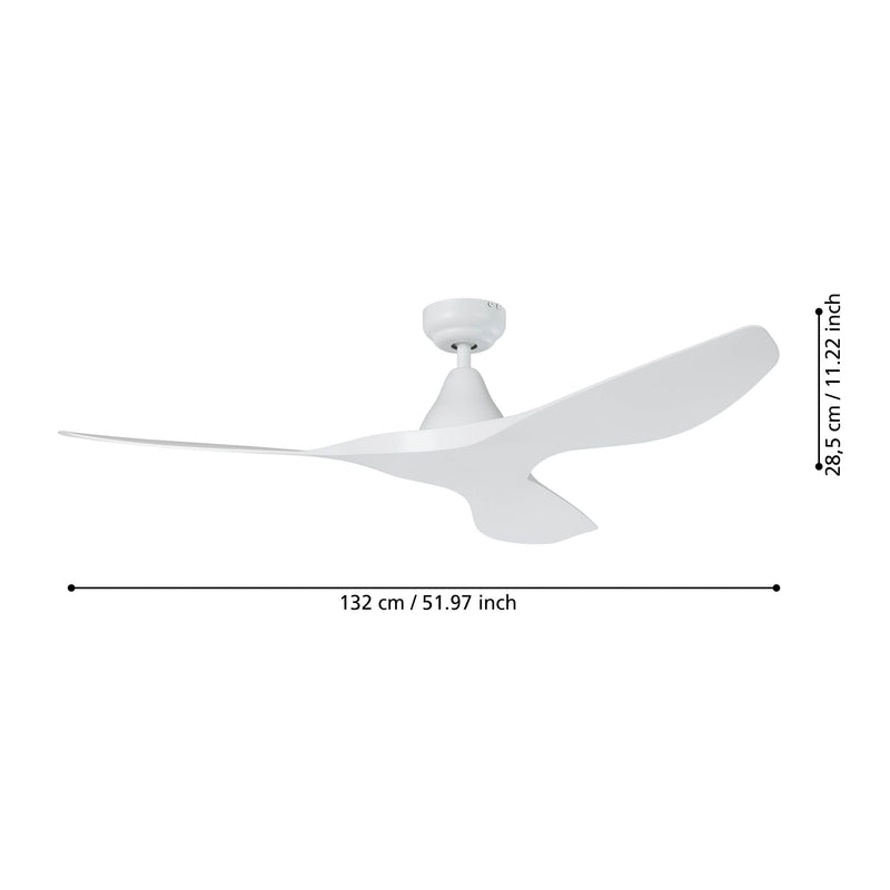 EGLO Portsea Ventilador 3 palas blanco 132cm 35107