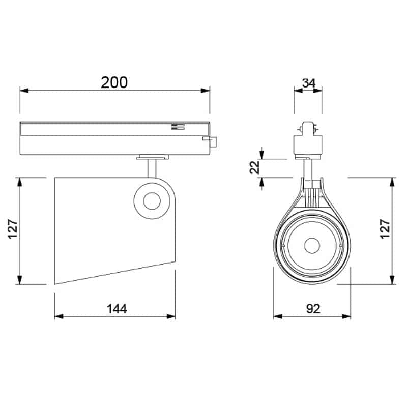 Mantra Ipsilon Foco Superficie LED 35W 4000K negro 7318