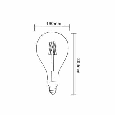 Mun Filamento 770627 Bombilla LED Globo Filamento Ambar 6W 2300K vintage