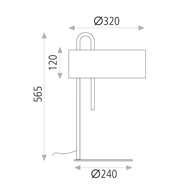 ACB Clip Sobremesa 8178 Negro Texturado/Blanco, LED E27 15W, CL.II, Interruptor de cable S8178081NB