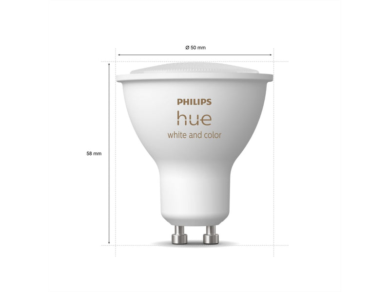 Philips Bombilla inteligente LED HUE GU10 4,3W White + Color 339880