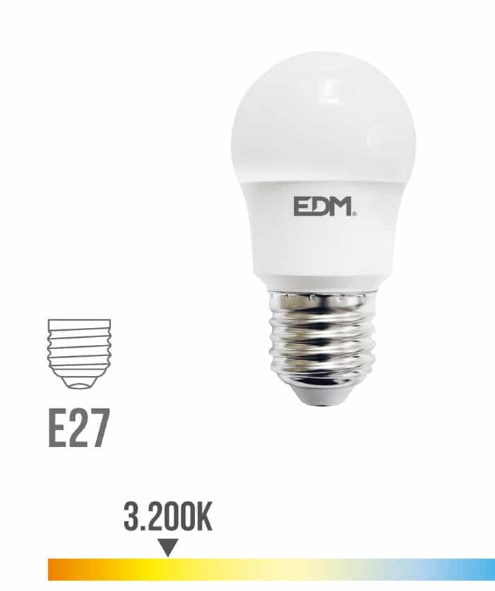 BOMBILLA ESFERICA LED E27 8.5W 940 LM 3200K LUZ CALIDA