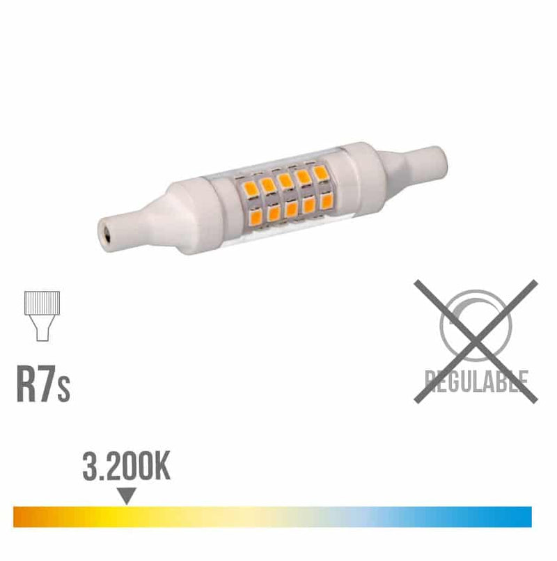 BOMBILLA LINEAL LED 78 MM R7S 5.5W 600 LM 3200K LUZ CALIDA BASE CERAMICA