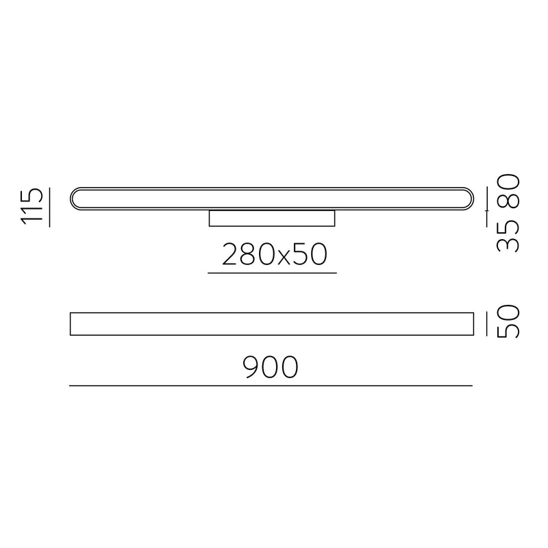 ACB Gala Aplique 16/3189-90 Negro Texturado, LED 43W 5190lm, CRI90 CL.I, LED integrado, Kelvin 2700K-3000K Slide Switch A3189270N