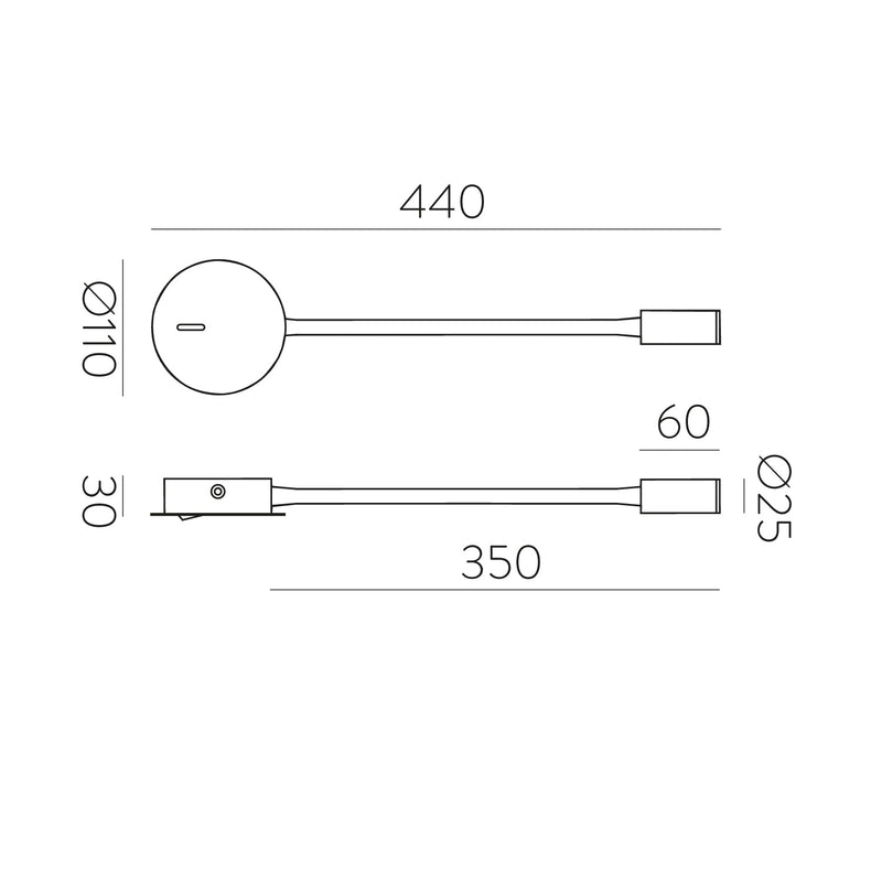 ACB Lyon Aplique 16/3699 Blanco texturado, LED 3W 3000K 285lm, CRI90 CL.I, LED integrado, Con interruptor, Orientable A3699101B