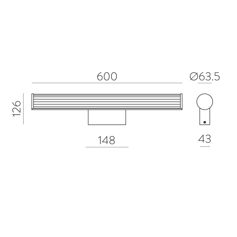 ACB Sara Aplique 16/3991-60 Opal/Cromo, LED 19W 1780lm, CRI90 CL.II IP44, LED integrado, Kelvin 3000K-4000K Slide Switch A3991070C