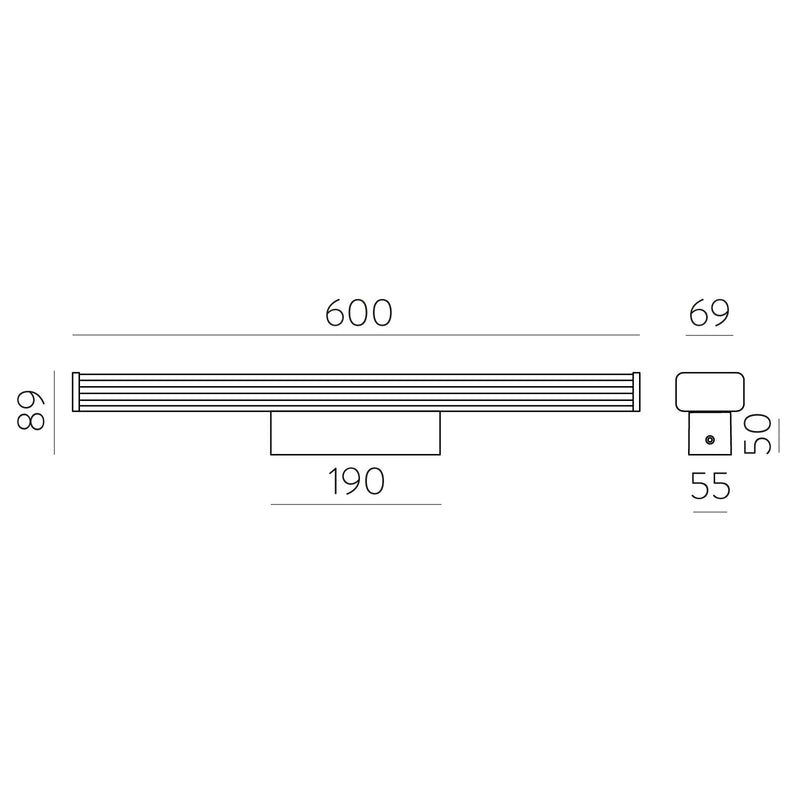 ACB Dune Aplique 16/3992-60 Opal/Cromo, LED 19W 1780lm, CRI90 CL.II IP44, LED integrado, Kelvin 3000K-4000K Slide Switch A3992070C