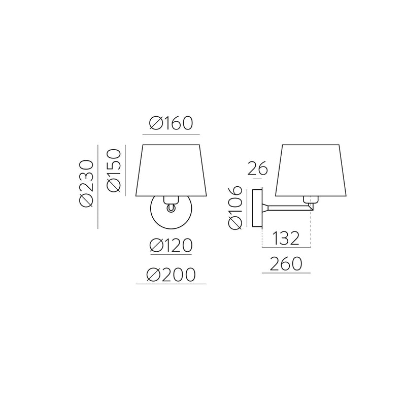 ACB Stilo Aplique 16/8202 Negro Texturado, LED E27 15W, CL.I A8202080N