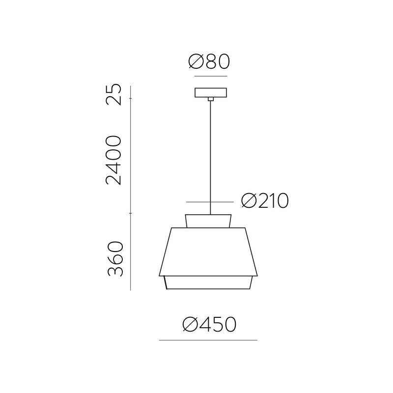 ACB Aspen Colgante 3916/45 Blanco/Lino, Kit Negro Text., LED E27 15W, CL.I C39164BLI